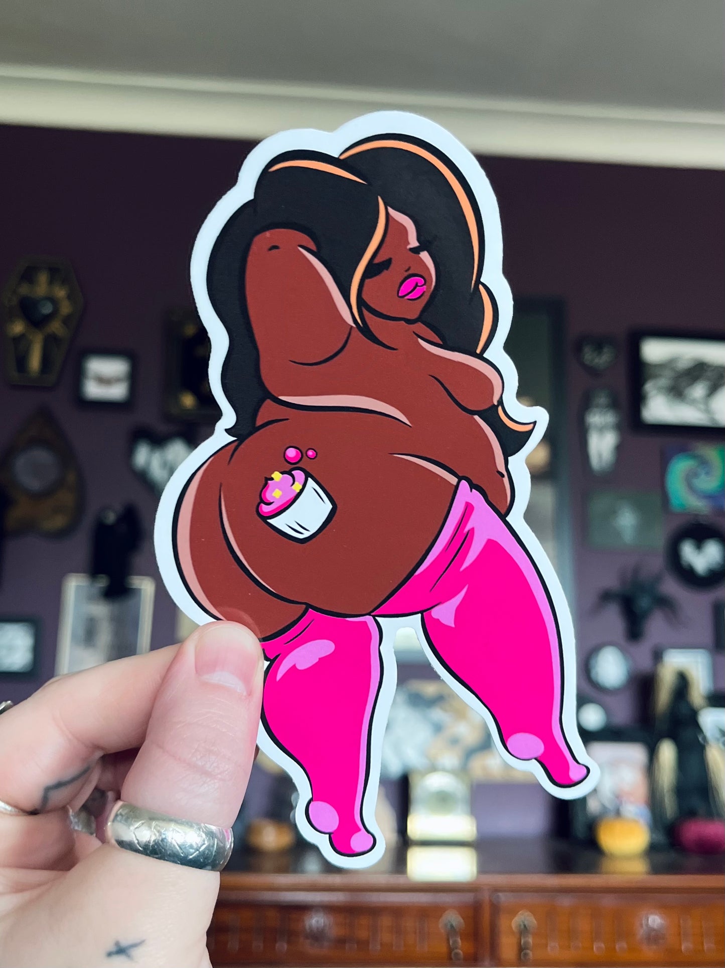 Fat Babe Sticker - Cupcake