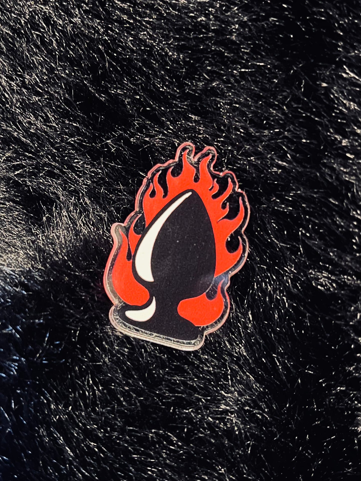 Flaming Buttplug Pin Badge